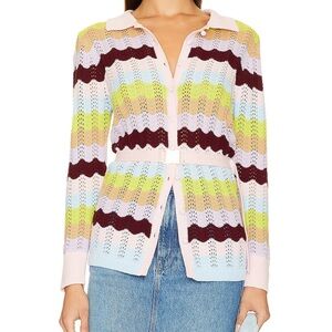 Olivia Rubin Amber Cardigan in Wiggle Stripe Sweater